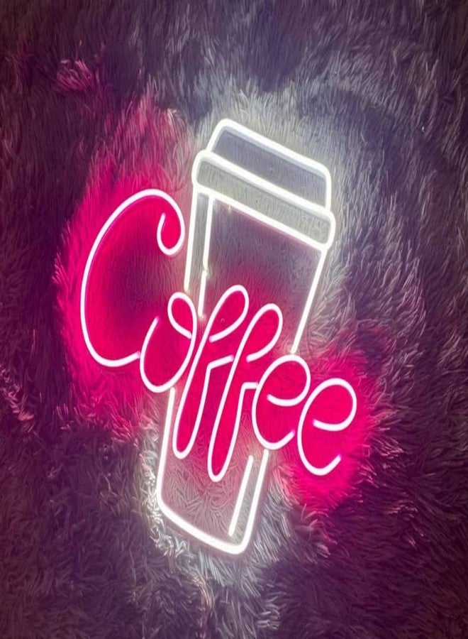 VYNES COFFEE LED Neon Signs Light LED Art Decorative Sign - For Wall Decor, Home Restaurants, Wedding Birthday Party Decor, Bar Decor, Mini Bar, Cafe (Pink & White) - Image 4